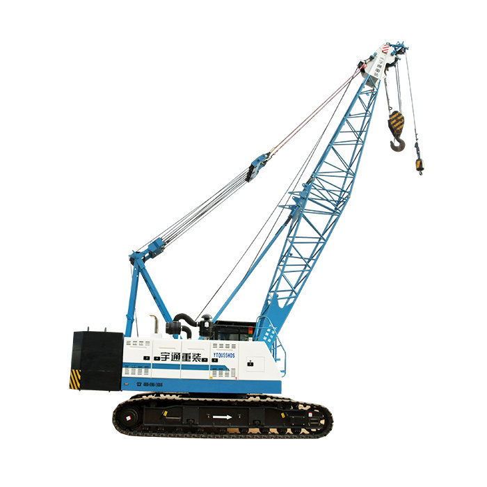 Гусеничный кран YTQU55HDS с решётчатой стрелой на внедорожном объекте