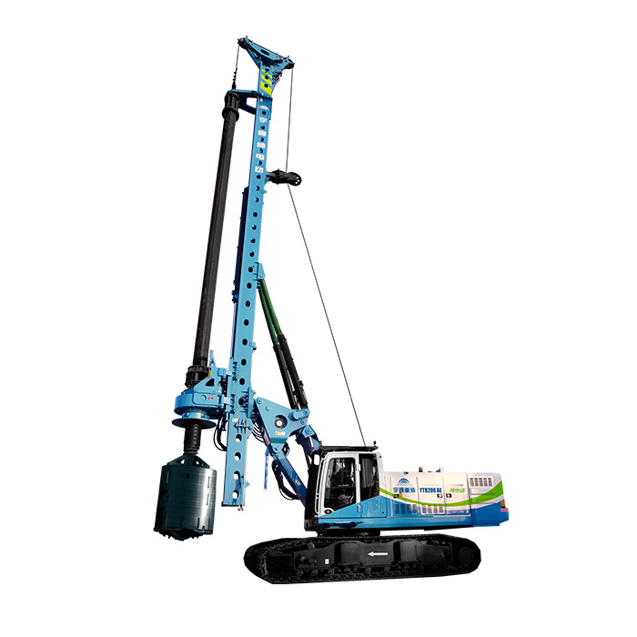 Electric rotary drilling rig on an urban foundation site